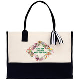 Teacher Floral Tote Bag Teacher Wildflower Graphic Tote Teacher Life Tote Bag Teacher Flower Bag Gift for Teacher Wildflower Book Bag - Aaria Tees Aaria Tees