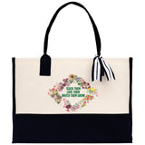 Teacher Floral Tote Bag Teacher Wildflower Graphic Tote Teacher Life Tote Bag Teacher Flower Bag Gift for Teacher Wildflower Book Bag - Aaria Tees Aaria Tees