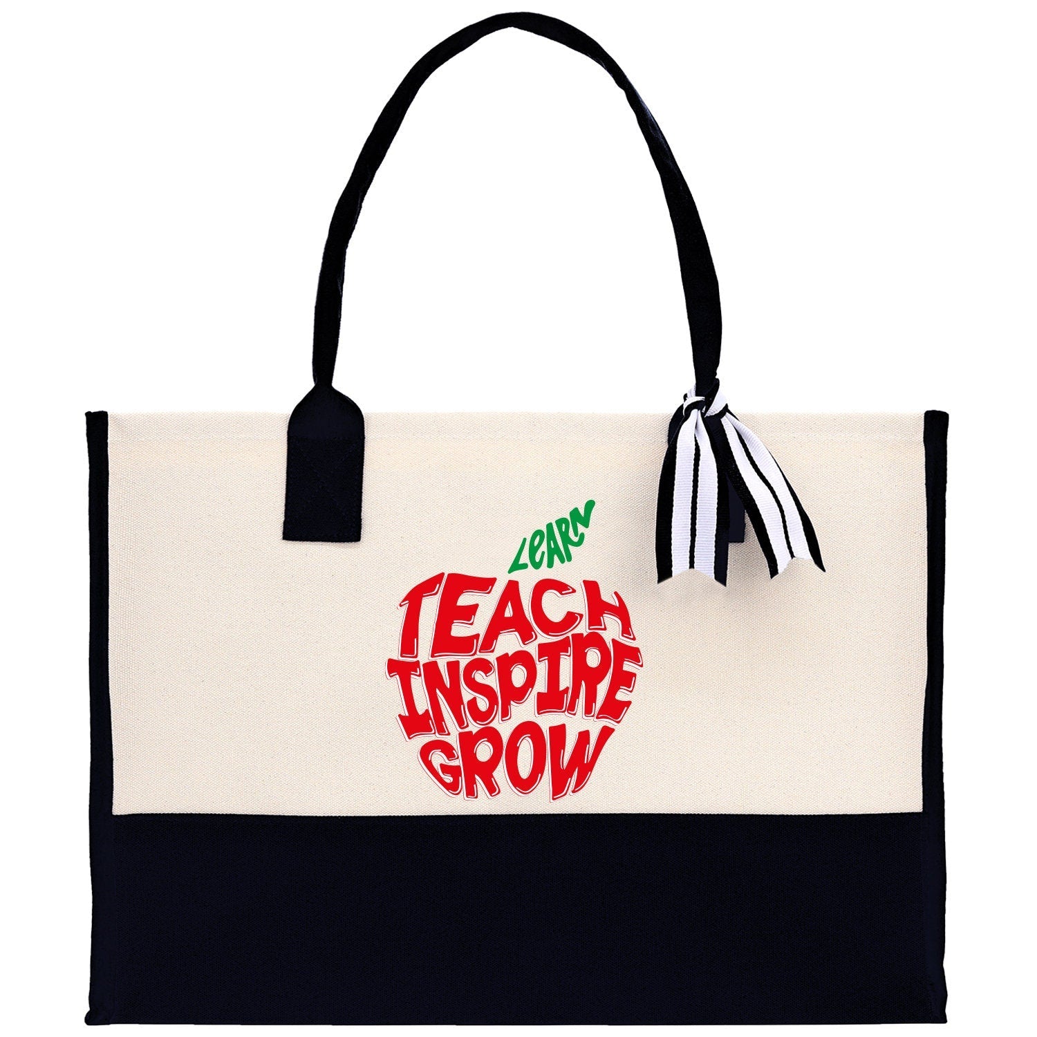 Teacher Floral Tote Bag Teacher Wildflower Graphic Tote Teacher Life Tote Bag Teacher Flower Bag Gift for Teacher Wildflower Book Bag - Aaria Tees Aaria Tees
