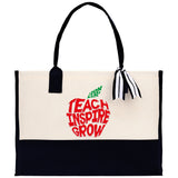 Teacher Floral Tote Bag Teacher Wildflower Graphic Tote Teacher Life Tote Bag Teacher Flower Bag Gift for Teacher Wildflower Book Bag - Aaria Tees Aaria Tees