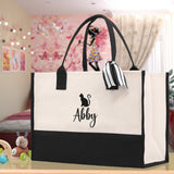 Personalized Kids Name Tote Bag Dinosaur Tote Kindergarten Tote Beach Bag for Boys Custom Kids Summer Bag Kids School Bag Rabbit Unicorn Cat - Aaria Tees Aaria Tees