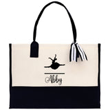 Dance Personalized Tote Bag Ballet Bag Gymnastic Bag Ballerina Bag Dancer Gift Dance Teacher Gift Dance Student Bag Custom for Women Girls - Aaria Tees Aaria Tees