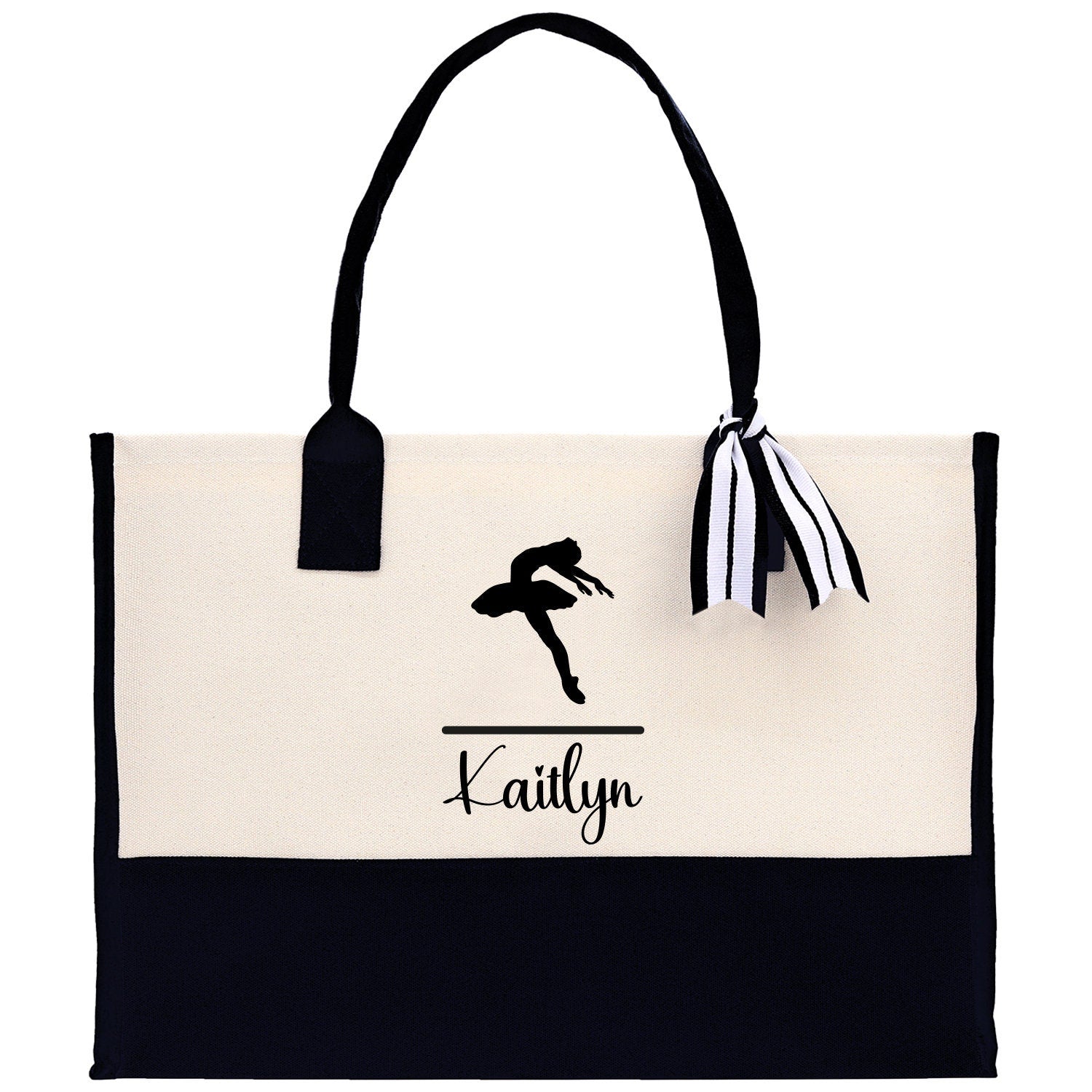 Dance Personalized Tote Bag Ballet Bag Gymnastic Bag Ballerina Bag Dancer Gift Dance Teacher Gift Dance Student Bag Custom for Women Girls - Aaria Tees Aaria Tees