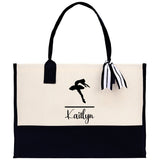 Dance Personalized Tote Bag Ballet Bag Gymnastic Bag Ballerina Bag Dancer Gift Dance Teacher Gift Dance Student Bag Custom for Women Girls - Aaria Tees Aaria Tees