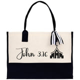 John 3:16 Religious Tote Bag for Women Bible Verse Canvas Tote Bag Religious Gifts Bible Verse Gift Church Tote Bag - Aaria Tees Aaria Tees