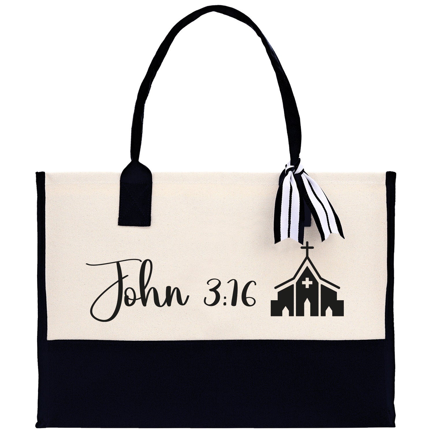 John 3:16 Religious Tote Bag for Women Bible Verse Canvas Tote Bag Religious Gifts Bible Verse Gift Church Tote Bag - Aaria Tees Aaria Tees