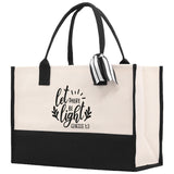 Let There Be Light Genesis 1:3 Religious Tote Bag for Women Bible Verse Canvas Tote Bag Religious Gifts Bible Verse Gift Church Tote Bag - Aaria Tees Aaria Tees