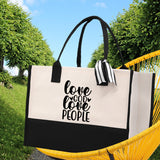 Love God Love People Religious Tote Bag for Women Bible Verse Canvas Tote Bag Religious Gifts Bible Verse Gift Church Tote Bag - Aaria Tees Aaria Tees