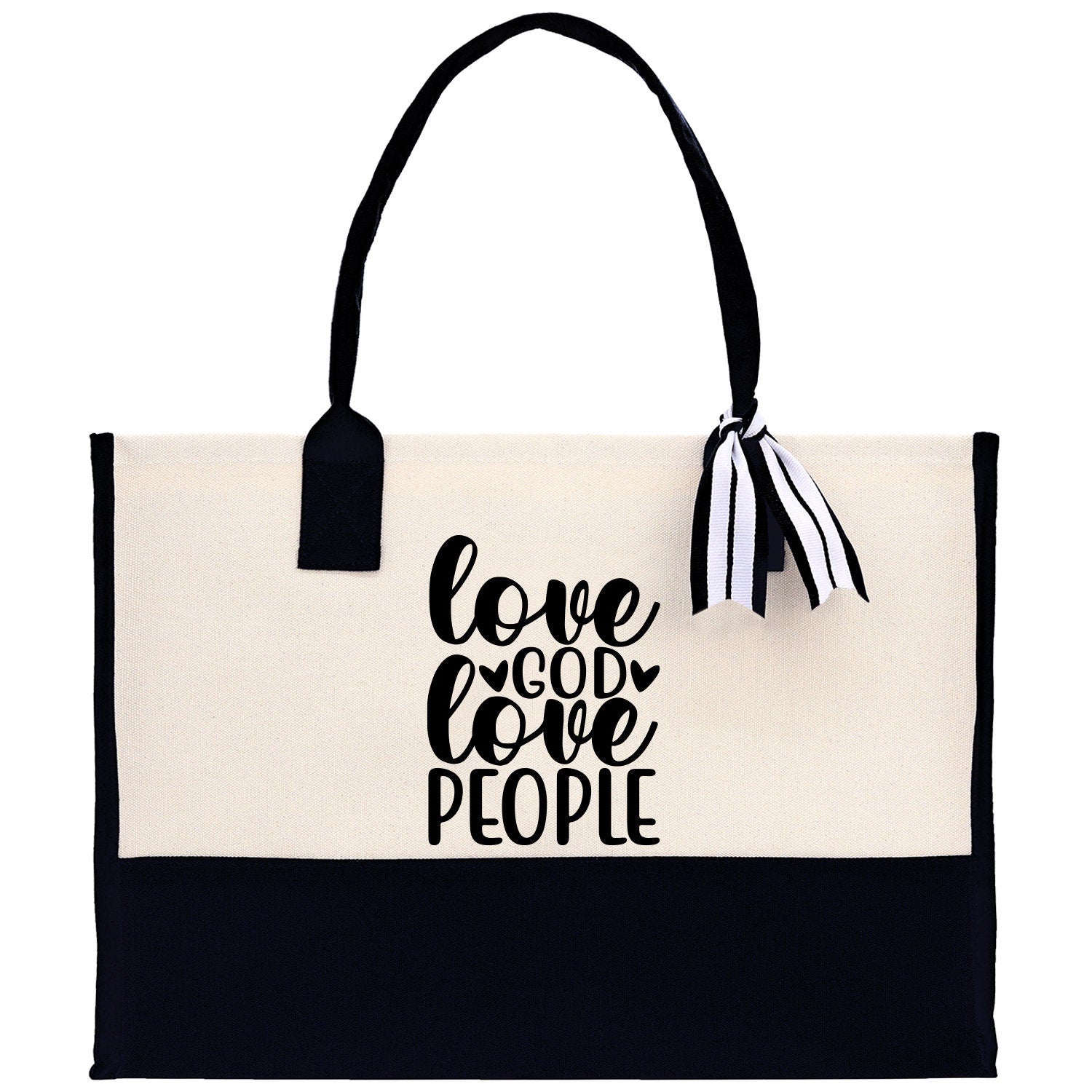 Love God Love People Religious Tote Bag for Women Bible Verse Canvas Tote Bag Religious Gifts Bible Verse Gift Church Tote Bag - Aaria Tees Aaria Tees