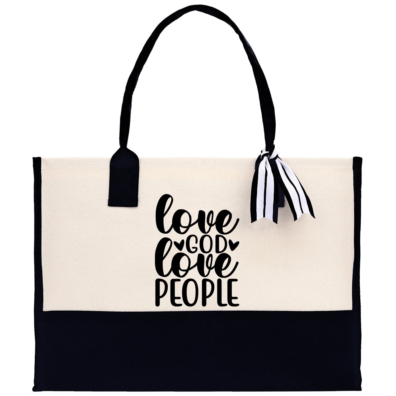 Love God Love People Religious Tote Bag for Women Bible Verse Canvas Tote Bag Religious Gifts Bible Verse Gift Church Tote Bag - Aaria Tees Aaria Tees