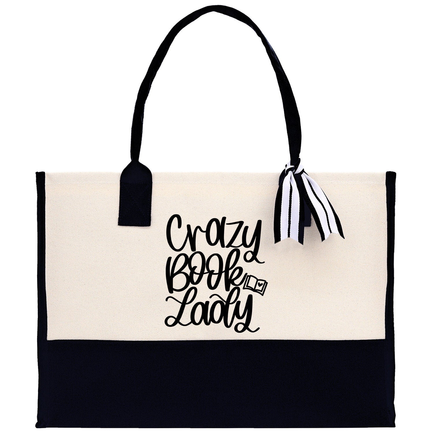 Crazy Book Lady Tote Bag Bookworm Gift Book Quotes Party Gift Book Lover Tote Book Canvas Tote Bag Birthday Gift Library Bag Grocery Bag - Aaria Tees Aaria Tees