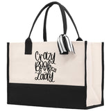 Crazy Book Lady Tote Bag Bookworm Gift Book Quotes Party Gift Book Lover Tote Book Canvas Tote Bag Birthday Gift Library Bag Grocery Bag - Aaria Tees Aaria Tees