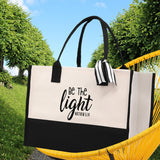 Be The Light Matthew 5:14 Religious Tote Bag for Women Bible Verse Canvas Tote Bag Religious Gifts Bible Verse Gift Church Tote Bag - Aaria Tees Aaria Tees