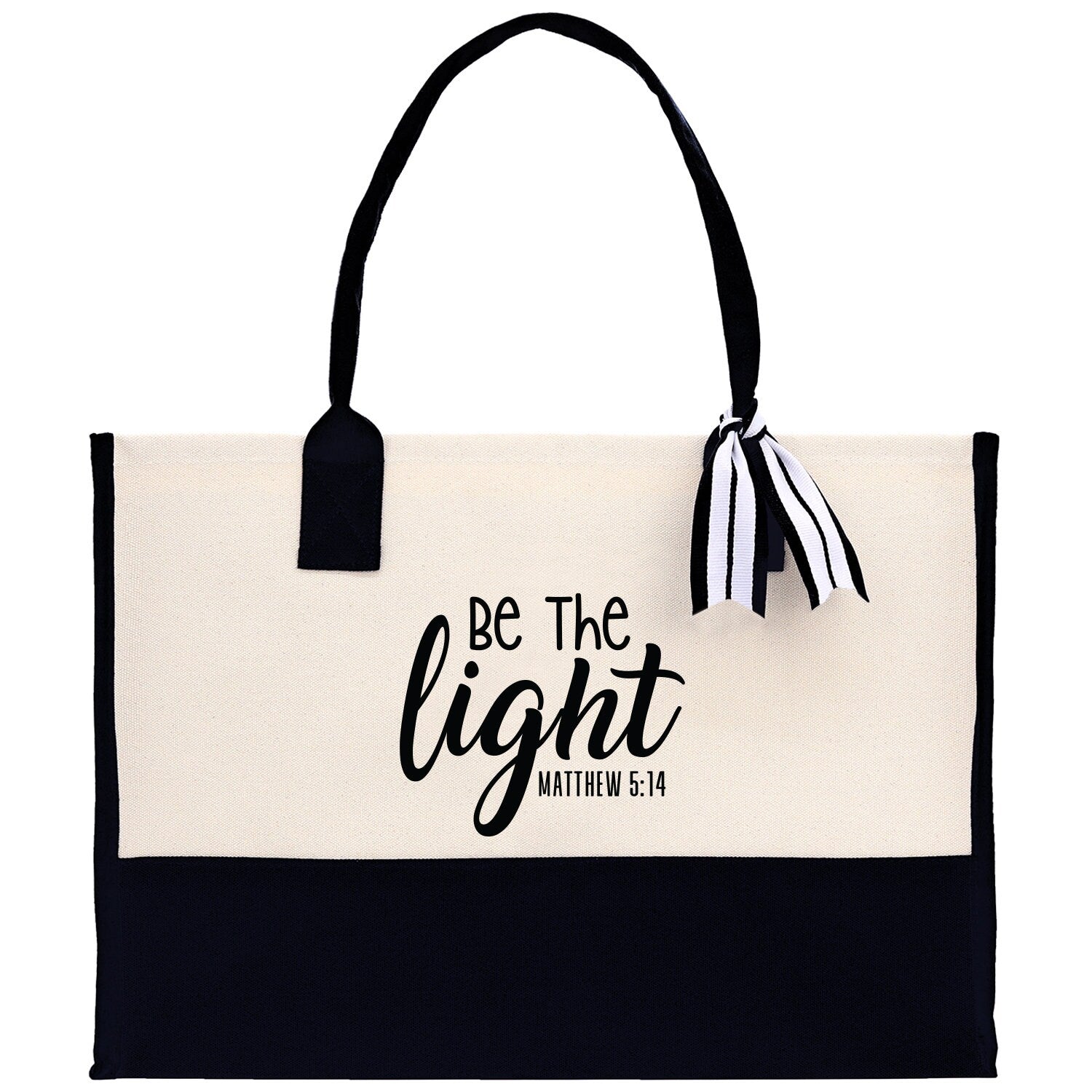 Be The Light Matthew 5:14 Religious Tote Bag for Women Bible Verse Canvas Tote Bag Religious Gifts Bible Verse Gift Church Tote Bag - Aaria Tees Aaria Tees