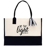 Be The Light Matthew 5:14 Religious Tote Bag for Women Bible Verse Canvas Tote Bag Religious Gifts Bible Verse Gift Church Tote Bag - Aaria Tees Aaria Tees