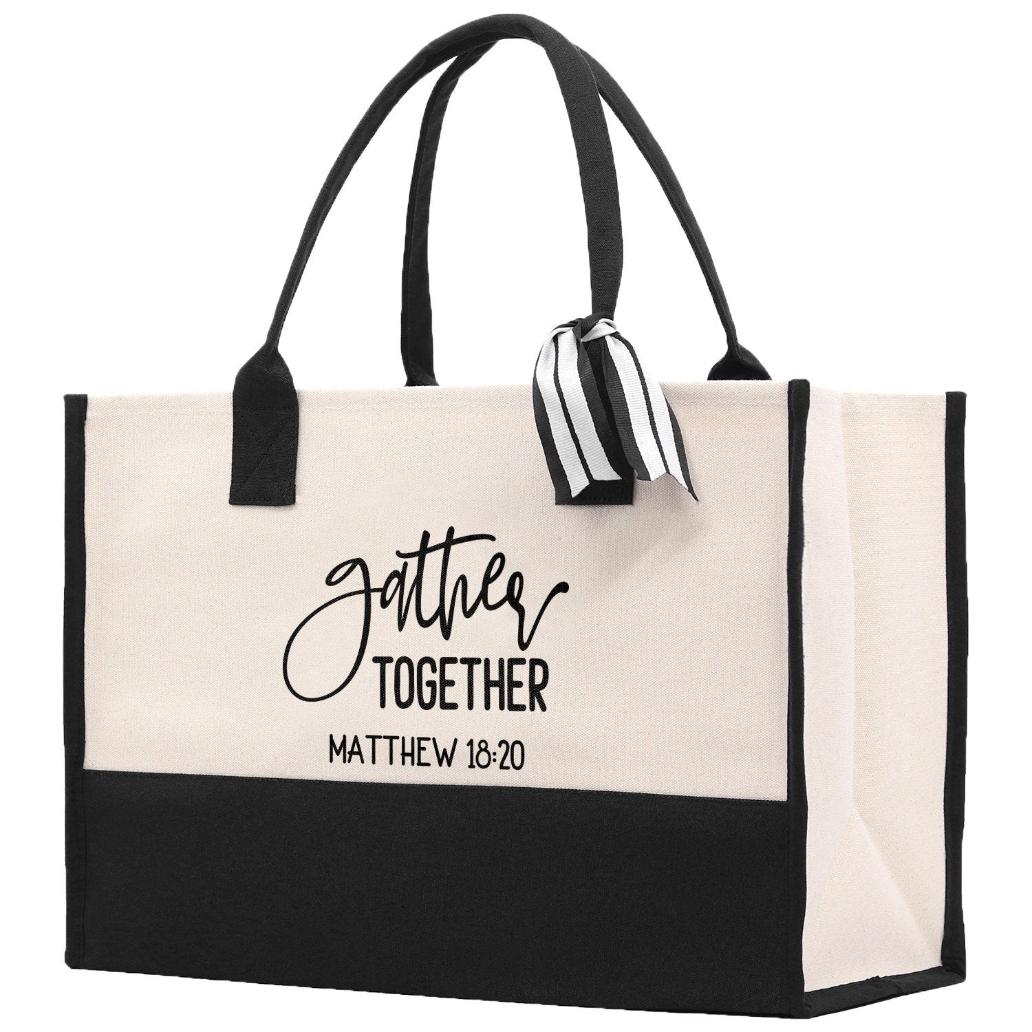 Gather Together Matthew 18:20 Religious Tote Bag for Women Bible Verse Canvas Tote Bag Religious Gifts Bible Verse Gift Church Tote Bag - Aaria Tees Aaria Tees