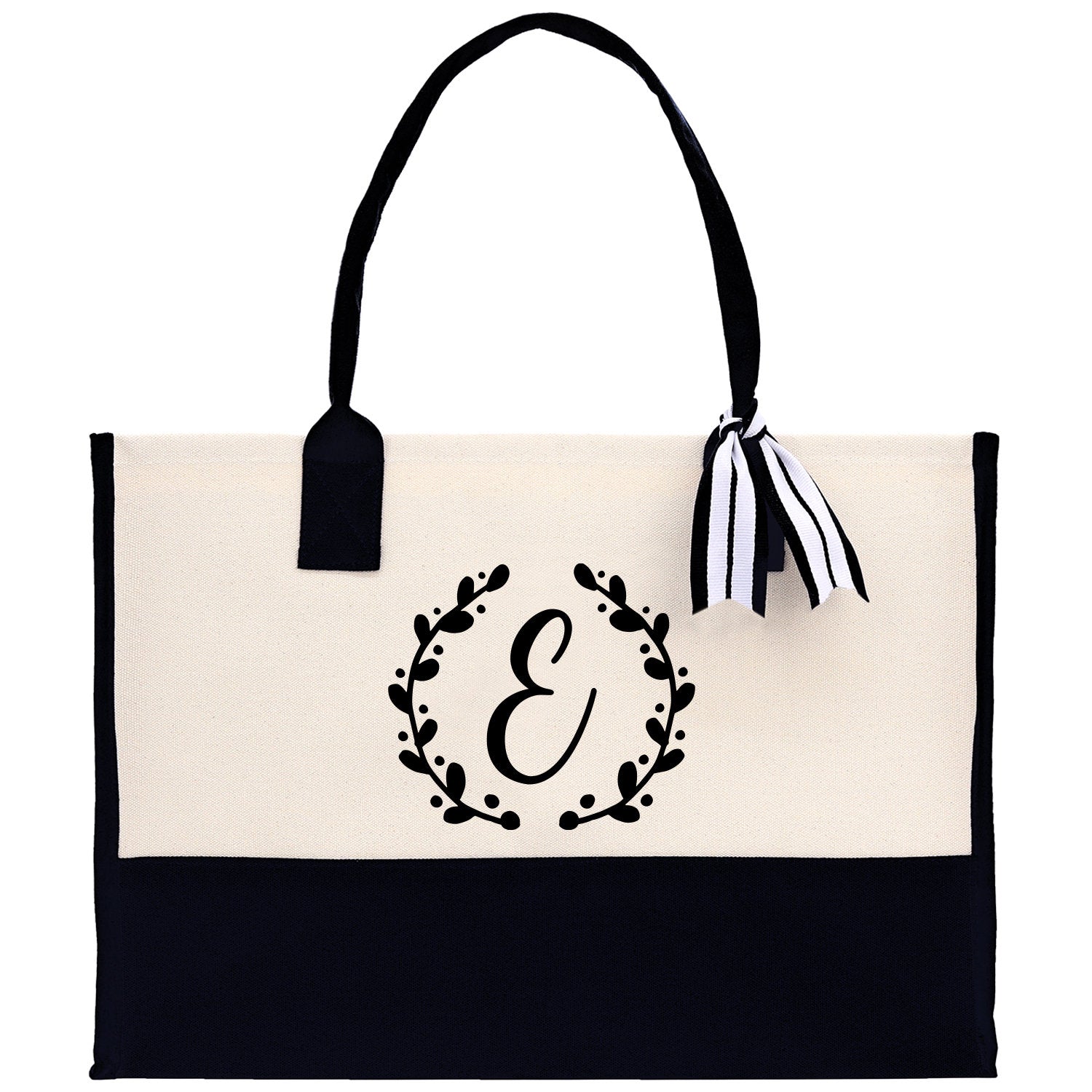 Monogram Beach Canvas Tote Bag Initial Tote Bag Letter Tote Bag Birthday Gift Personalized Tote Bag Personalized Beach Bag Monogrammed Bag - Aaria Tees Aaria Tees