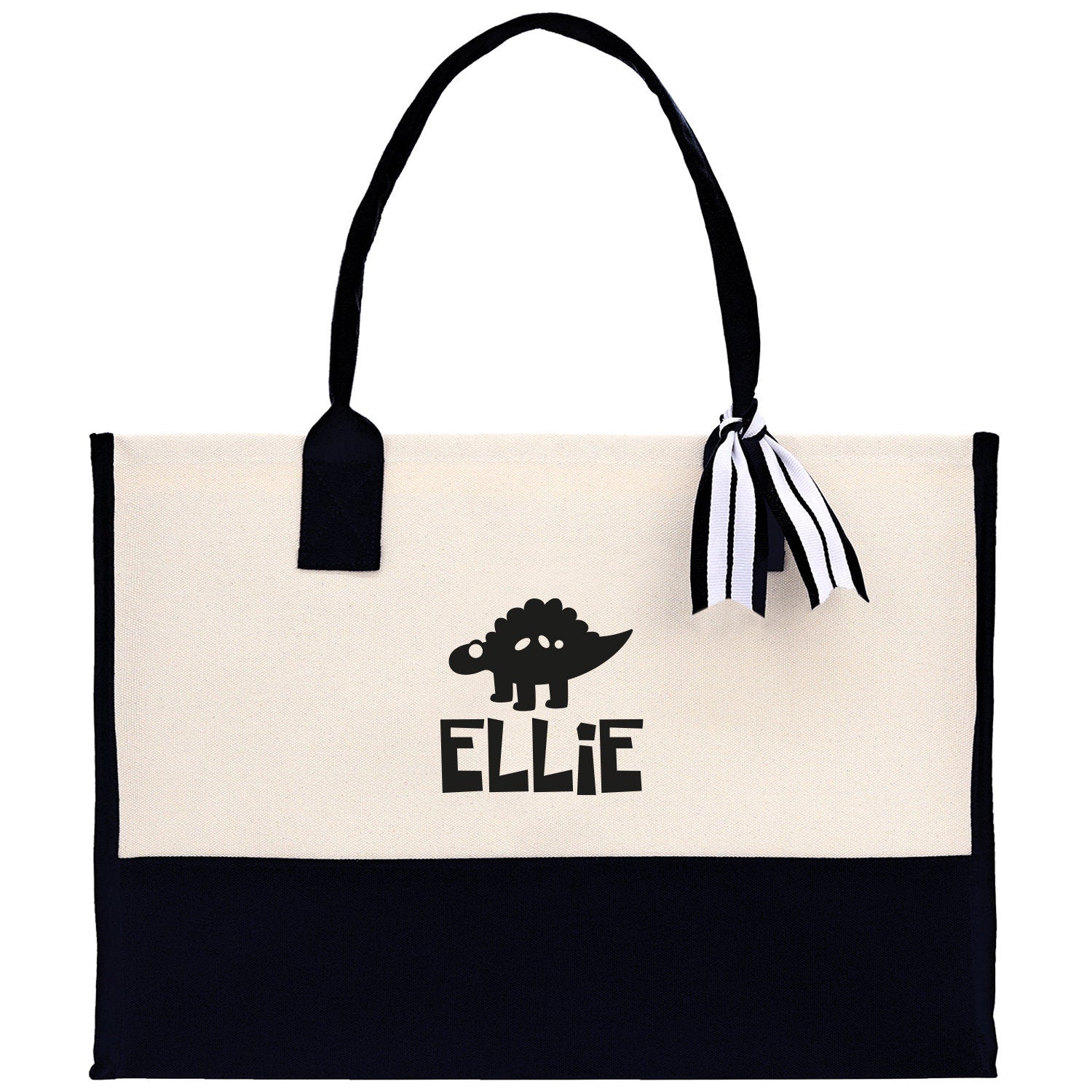 Personalized Kids Name Tote Bag Dinosaur Tote Kindergarten Tote Beach Bag for Boys Custom Kids Summer Bag Kids School Bag Rabbit Unicorn Cat - Aaria Tees Aaria Tees