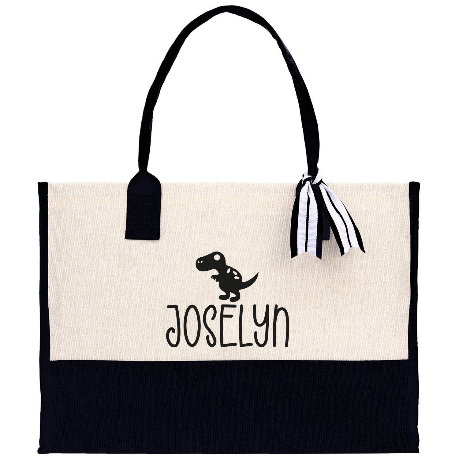 Personalized Kids Name Tote Bag Dinosaur Tote Kindergarten Tote Beach Bag for Boys Custom Kids Summer Bag Kids School Bag Rabbit Unicorn Cat - Aaria Tees Aaria Tees