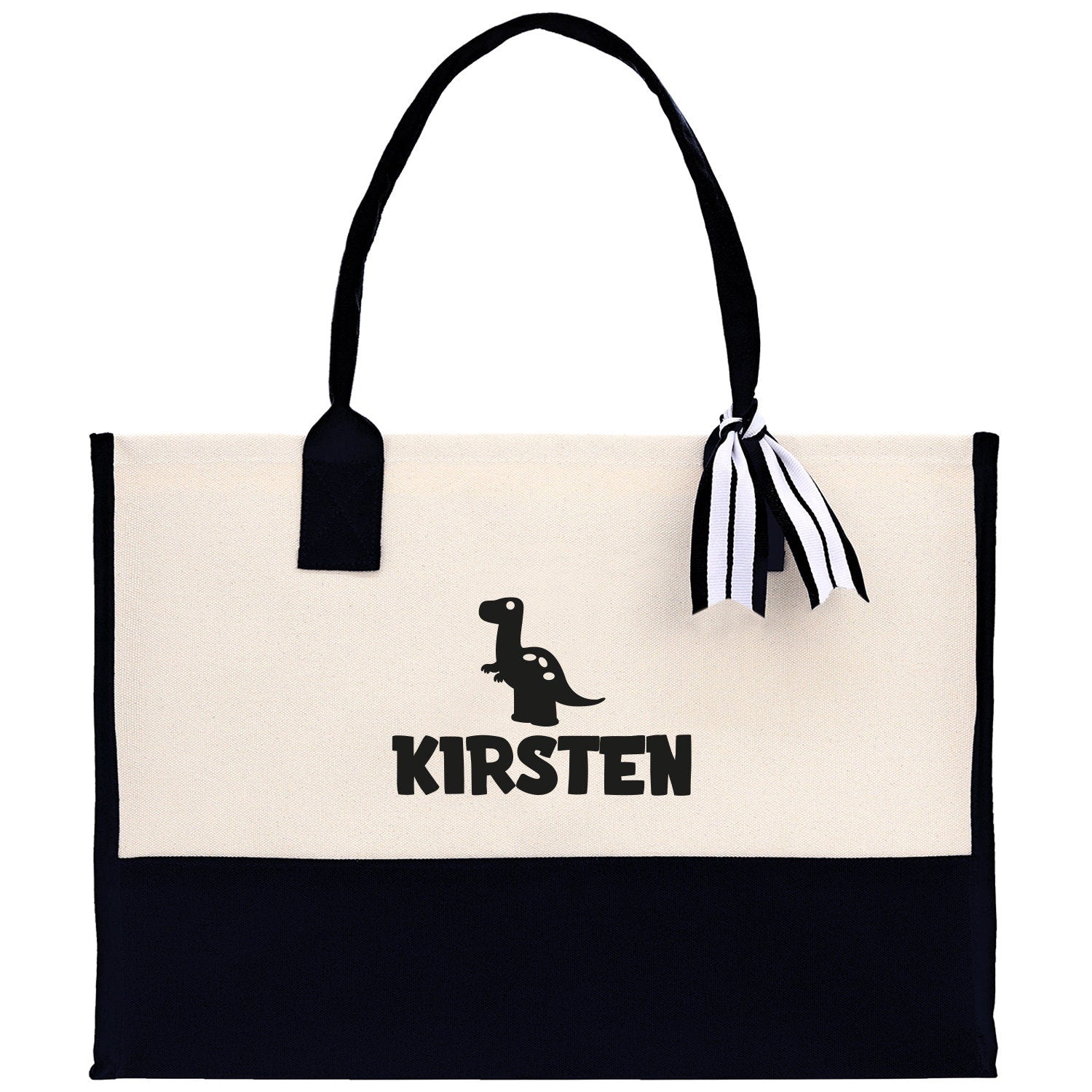 Personalized Kids Name Tote Bag Dinosaur Tote Kindergarten Tote Beach Bag for Boys Custom Kids Summer Bag Kids School Bag Rabbit Unicorn Cat - Aaria Tees Aaria Tees