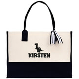 Personalized Kids Name Tote Bag Dinosaur Tote Kindergarten Tote Beach Bag for Boys Custom Kids Summer Bag Kids School Bag Rabbit Unicorn Cat - Aaria Tees Aaria Tees