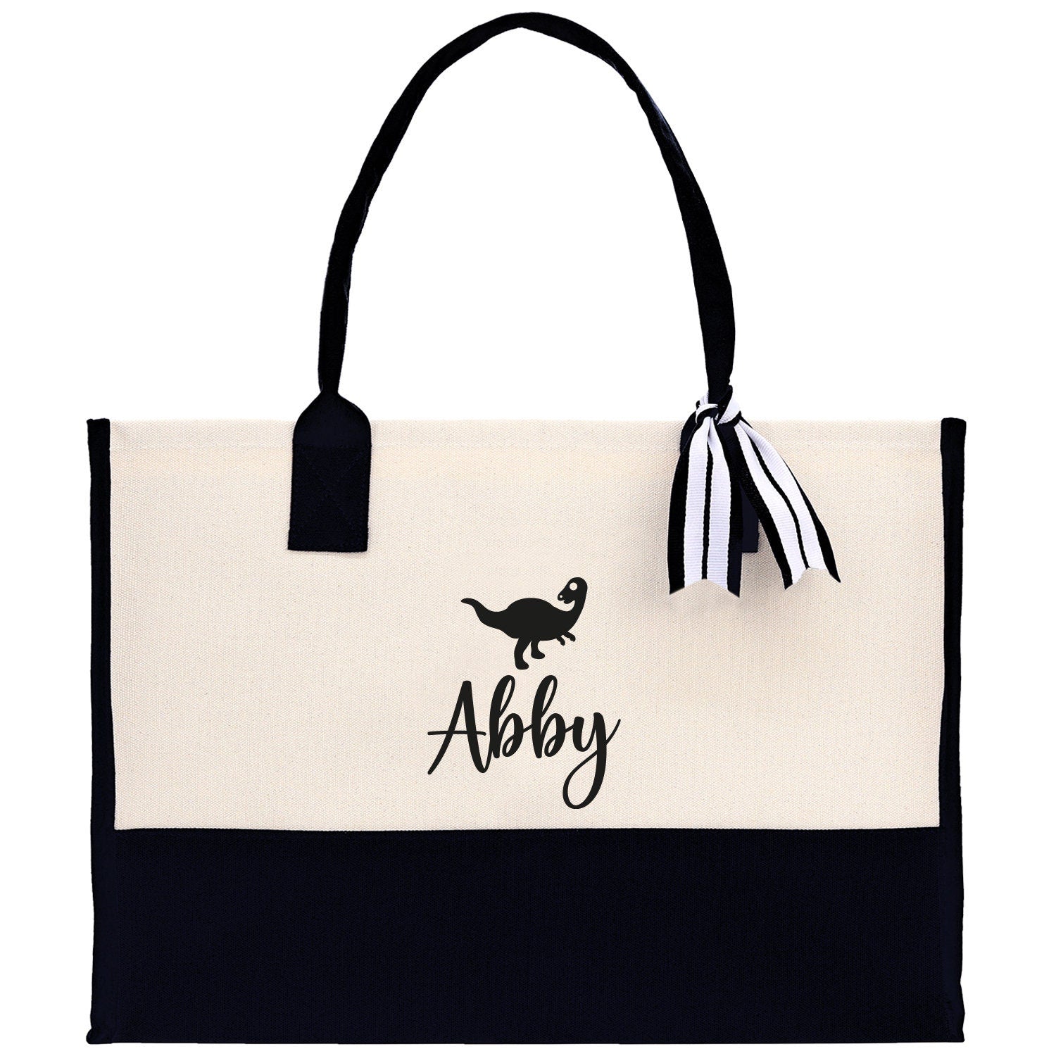 Personalized Kids Name Tote Bag Dinosaur Tote Kindergarten Tote Beach Bag for Boys Custom Kids Summer Bag Kids School Bag Rabbit Unicorn Cat - Aaria Tees Aaria Tees