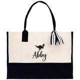 Personalized Kids Name Tote Bag Dinosaur Tote Kindergarten Tote Beach Bag for Boys Custom Kids Summer Bag Kids School Bag Rabbit Unicorn Cat - Aaria Tees Aaria Tees