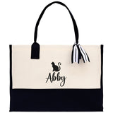 Personalized Kids Name Tote Bag Dinosaur Tote Kindergarten Tote Beach Bag for Boys Custom Kids Summer Bag Kids School Bag Rabbit Unicorn Cat - Aaria Tees Aaria Tees