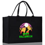 Halloween Trick or Treat Tote Bag Halloween Tote Bag for Kids Halloween Gift Halloween Candy Bag Halloween Doodles Cute Canvas Tote Bag - Aaria Tees Aaria Tees