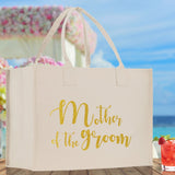 Mother of The Groom Large Print Tote Bag 100% Cotton Canvas Bridal Party Tote Bachelorette Bag Bridal Chic Tote Bags Wedding Totes - Aaria Tees Aaria Tees