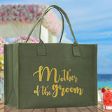 Mother of The Groom Large Print Tote Bag 100% Cotton Canvas Bridal Party Tote Bachelorette Bag Bridal Chic Tote Bags Wedding Totes - Aaria Tees Aaria Tees
