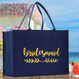 Bridesmaid Large Print Tote Bag 100% Cotton Canvas Bridal Party Tote Bachelorette Bag Bridal Chic Tote Bags Wedding Totes - Aaria Tees Aaria Tees