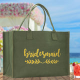 Bridesmaid Large Print Tote Bag 100% Cotton Canvas Bridal Party Tote Bachelorette Bag Bridal Chic Tote Bags Wedding Totes - Aaria Tees Aaria Tees