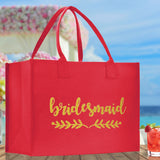 Bridesmaid Large Print Tote Bag 100% Cotton Canvas Bridal Party Tote Bachelorette Bag Bridal Chic Tote Bags Wedding Totes - Aaria Tees Aaria Tees