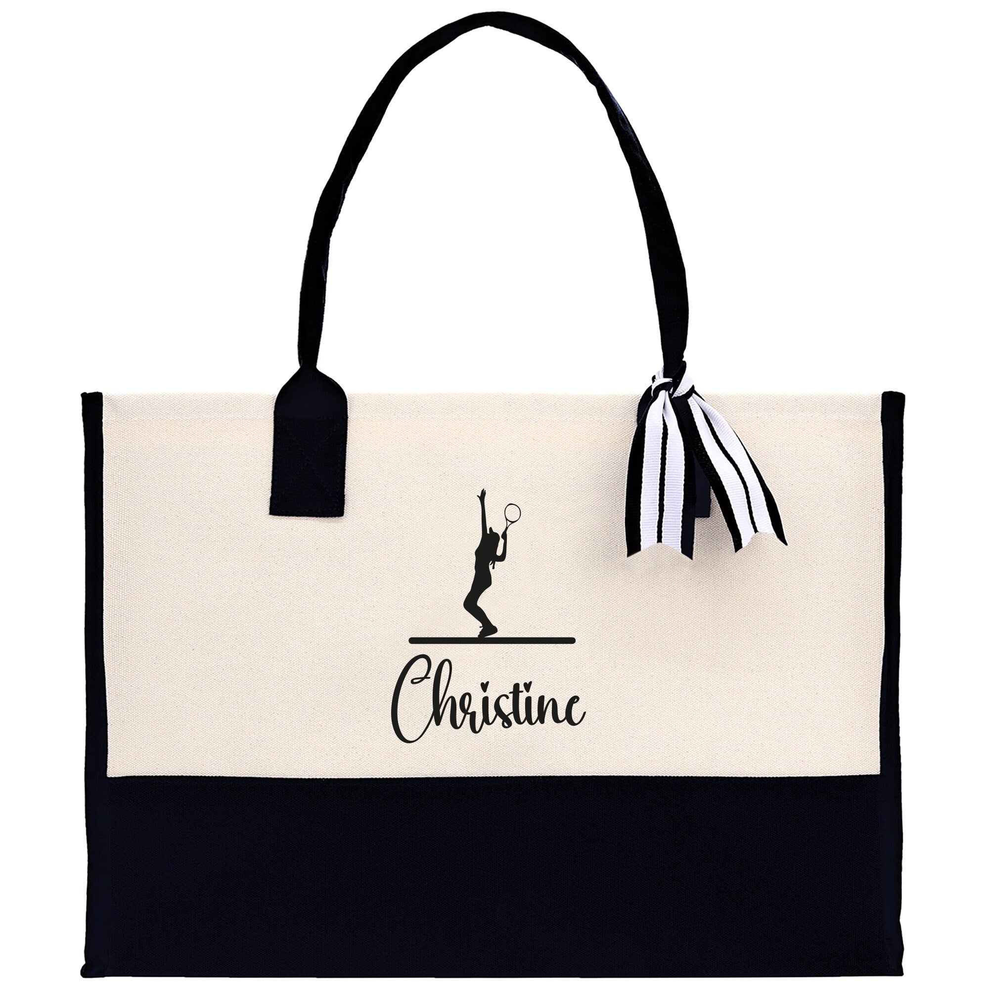 Tennis Tote Bag Custom Tennis Tote Bag Tennis Sport Gift for Her Personalized Tennis Bag Tennis Love Bag Tennis Coach Gift Canvas Tote Bag - Aaria Tees Aaria Tees