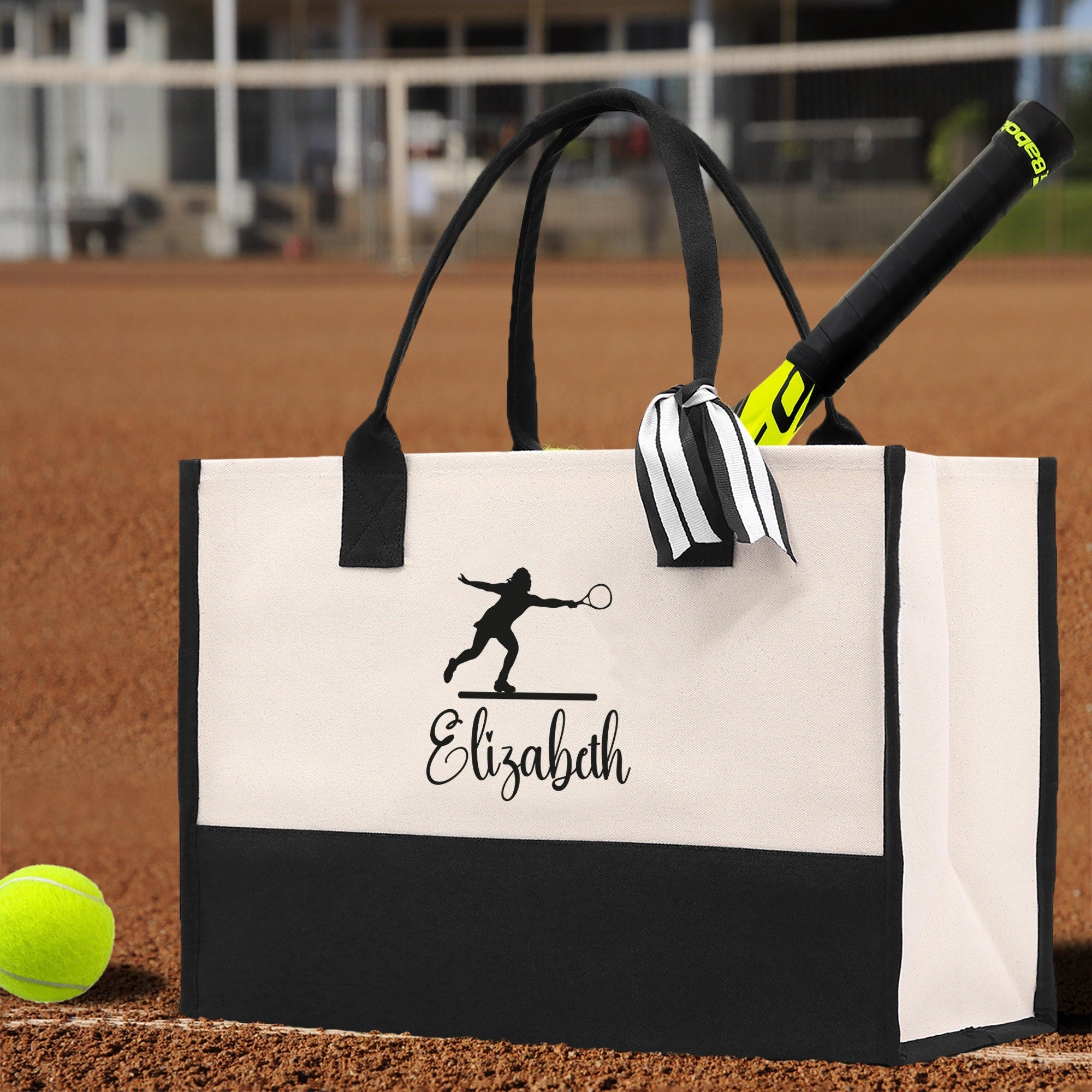 Tennis Tote Bag Custom Tennis Tote Bag Tennis Sport Gift for Her Personalized Tennis Bag Tennis Love Bag Tennis Coach Gift Canvas Tote Bag - Aaria Tees Aaria Tees
