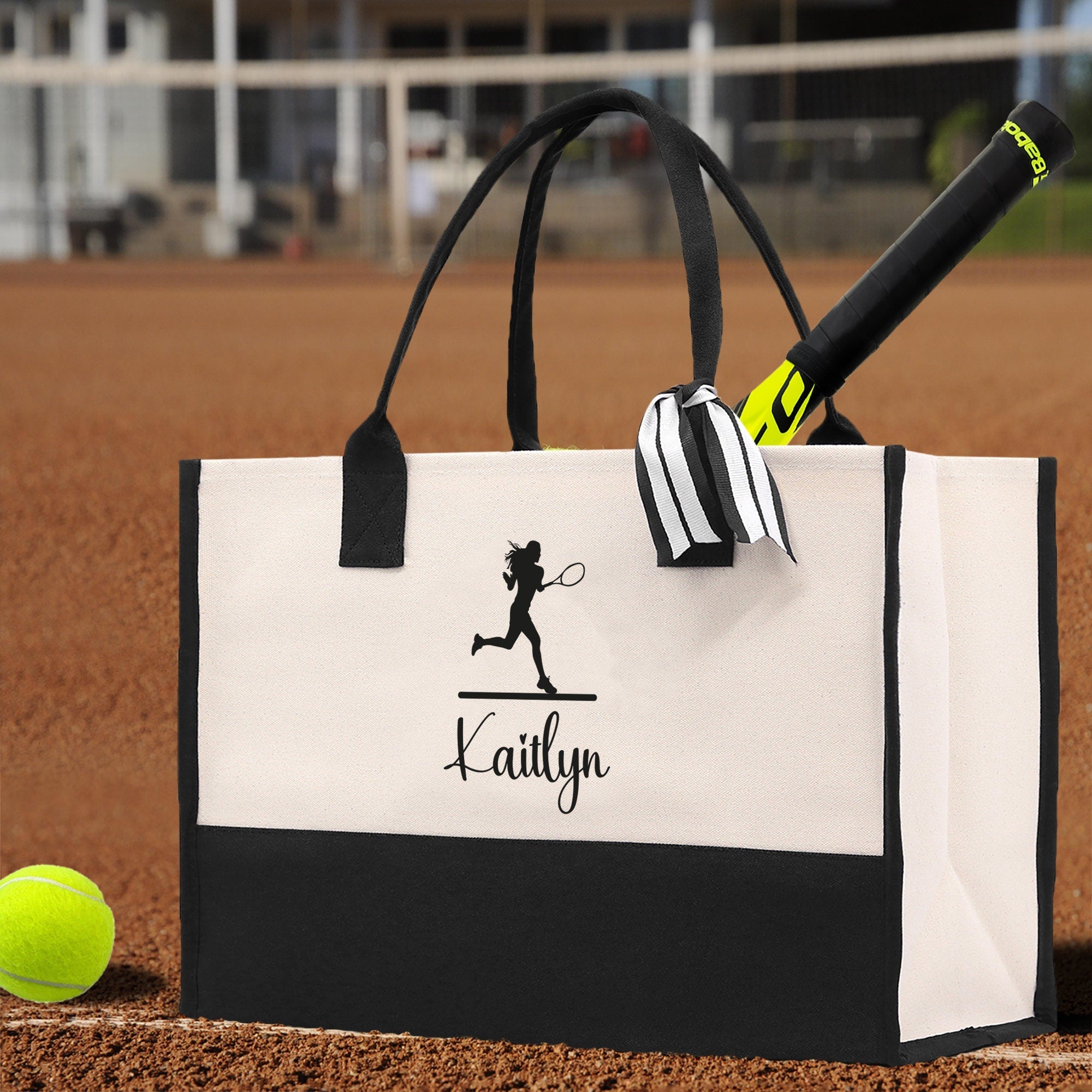 Tennis Tote Bag Custom Tennis Tote Bag Tennis Sport Gift for Her Personalized Tennis Bag Tennis Love Bag Tennis Coach Gift Canvas Tote Bag - Aaria Tees Aaria Tees