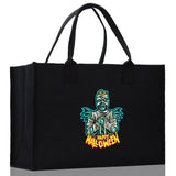 Halloween Trick or Treat Tote Bag Halloween Tote Bag for Kids Halloween Gift Halloween Candy Bag Halloween Doodles Cute Canvas Tote Bag - Aaria Tees Aaria Tees