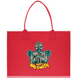 Halloween Trick or Treat Tote Bag Halloween Tote Bag for Kids Halloween Gift Halloween Candy Bag Halloween Doodles Cute Canvas Tote Bag - Aaria Tees Aaria Tees