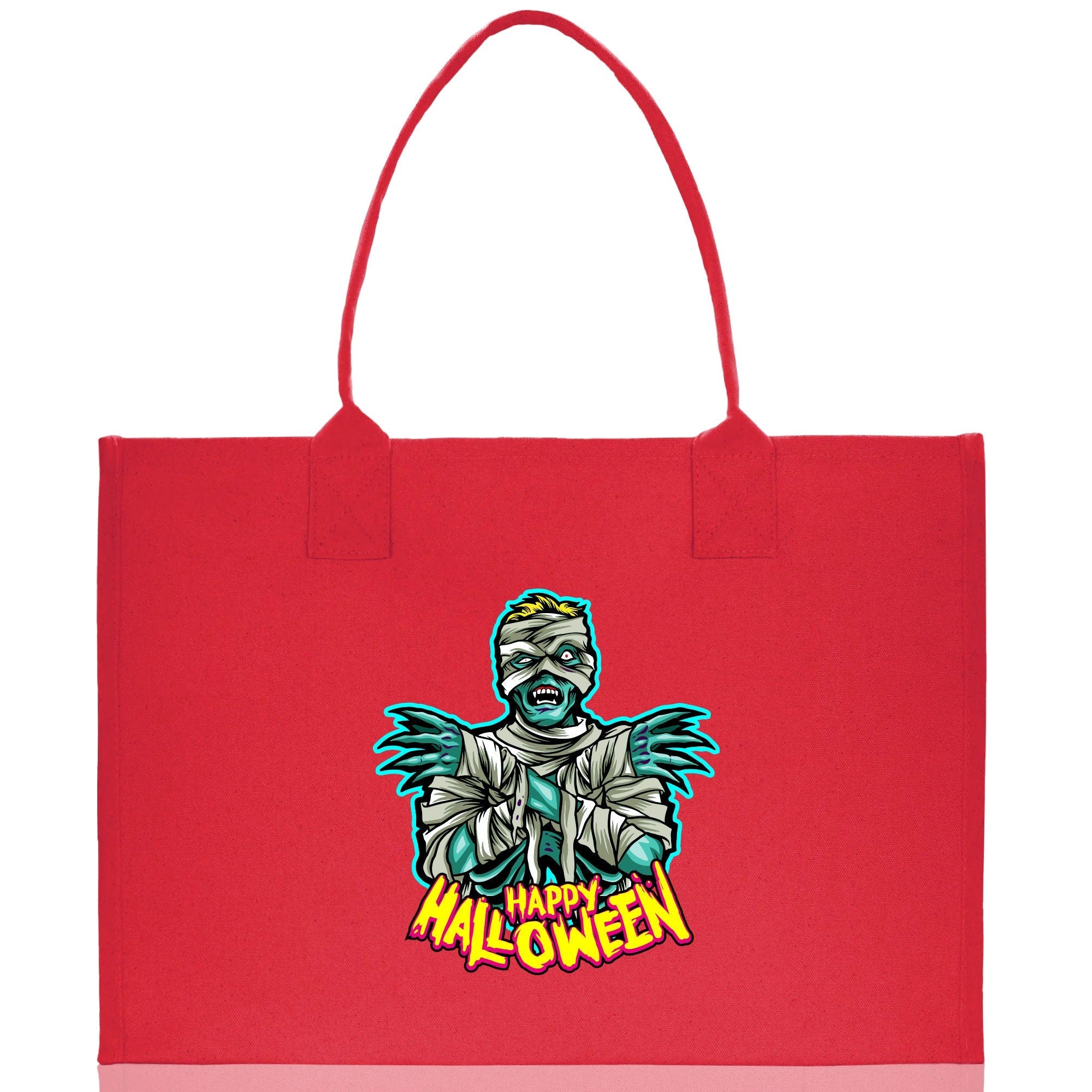 Halloween Trick or Treat Tote Bag Halloween Tote Bag for Kids Halloween Gift Halloween Candy Bag Halloween Doodles Cute Canvas Tote Bag - Aaria Tees Aaria Tees