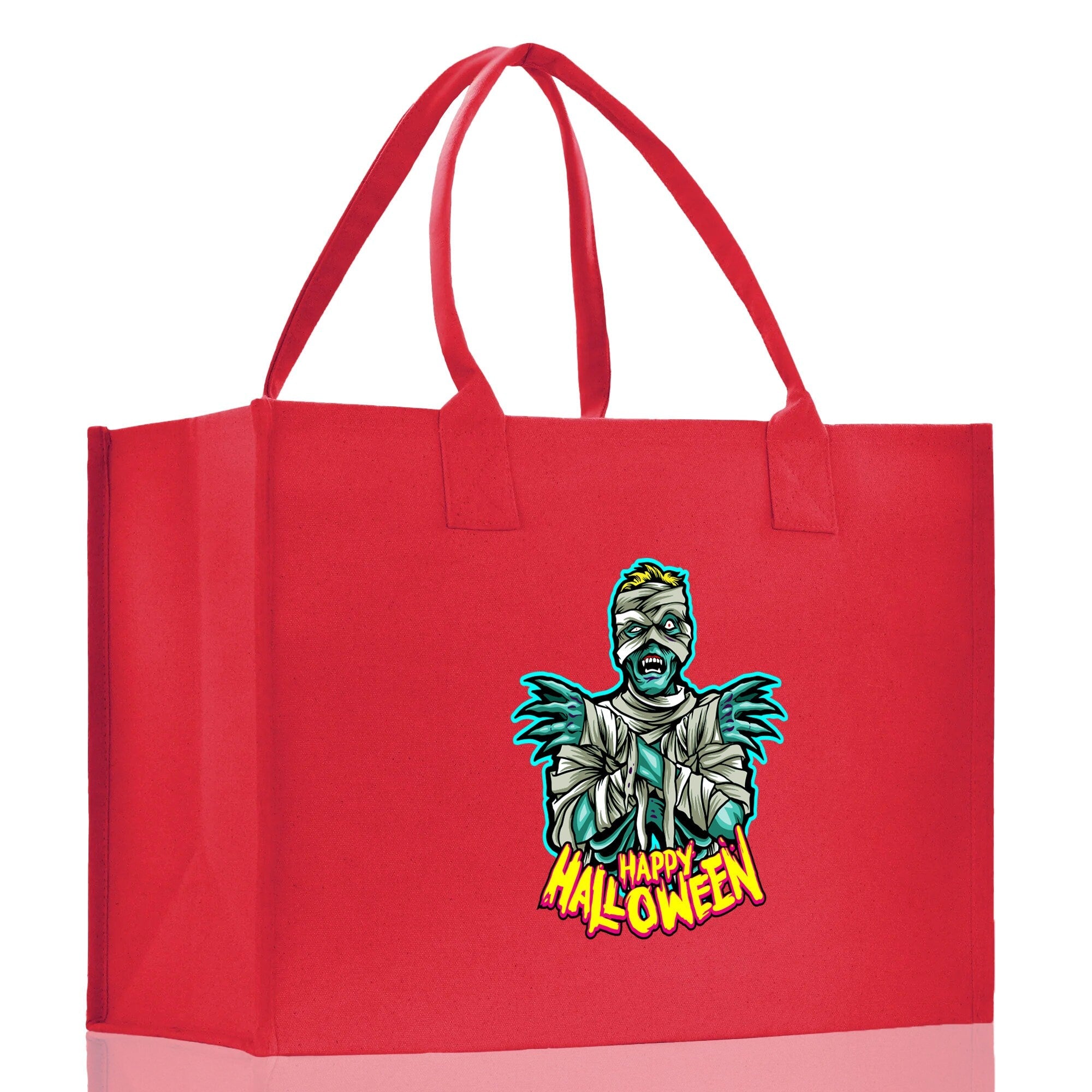 Halloween Trick or Treat Tote Bag Halloween Tote Bag for Kids Halloween Gift Halloween Candy Bag Halloween Doodles Cute Canvas Tote Bag - Aaria Tees Aaria Tees