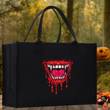 Halloween Trick or Treat Tote Bag Halloween Tote Bag for Kids Halloween Gift Halloween Candy Bag Halloween Doodles Cute Canvas Tote Bag - Aaria Tees Aaria Tees