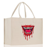 Halloween Trick or Treat Tote Bag Halloween Tote Bag for Kids Halloween Gift Halloween Candy Bag Halloween Doodles Cute Canvas Tote Bag - Aaria Tees Aaria Tees