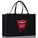 Halloween Trick or Treat Tote Bag Halloween Tote Bag for Kids Halloween Gift Halloween Candy Bag Halloween Doodles Cute Canvas Tote Bag - Aaria Tees Aaria Tees