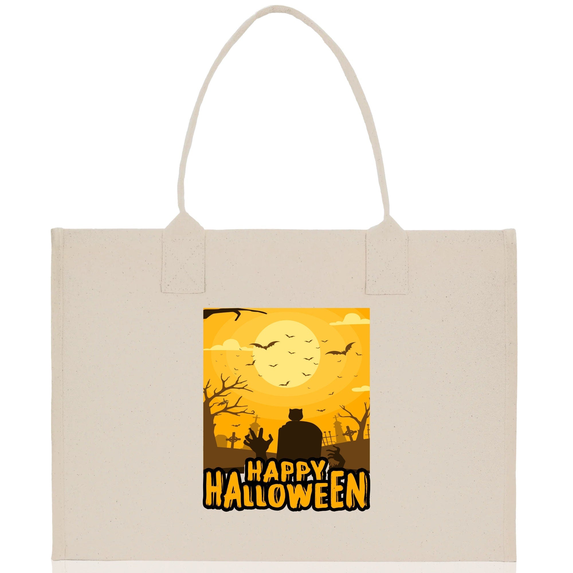 Halloween Trick or Treat Tote Bag Halloween Tote Bag for Kids Halloween Gift Halloween Candy Bag Halloween Doodles Cute Canvas Tote Bag - Aaria Tees Aaria Tees
