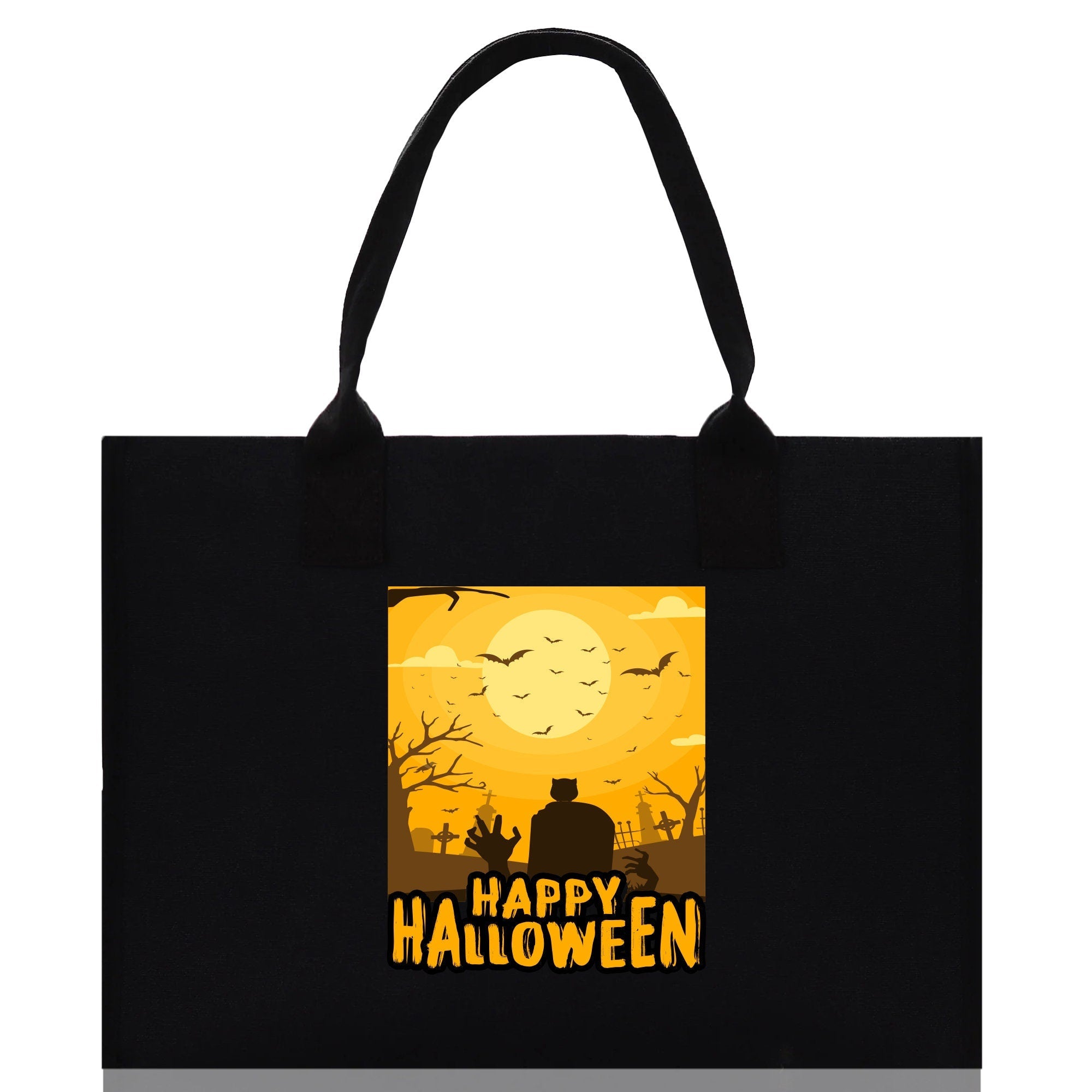 Halloween Trick or Treat Tote Bag Halloween Tote Bag for Kids Halloween Gift Halloween Candy Bag Halloween Doodles Cute Canvas Tote Bag - Aaria Tees Aaria Tees
