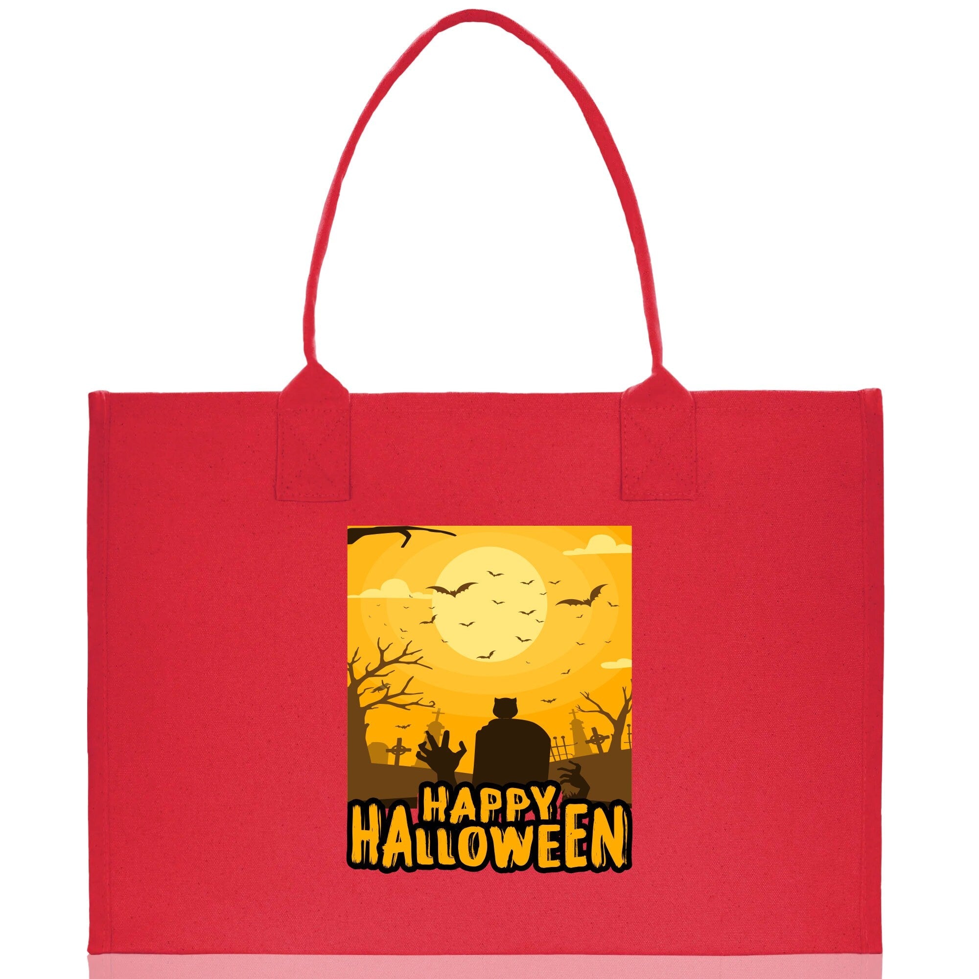 Halloween Trick or Treat Tote Bag Halloween Tote Bag for Kids Halloween Gift Halloween Candy Bag Halloween Doodles Cute Canvas Tote Bag - Aaria Tees Aaria Tees