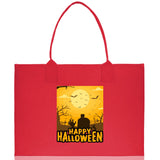 Halloween Trick or Treat Tote Bag Halloween Tote Bag for Kids Halloween Gift Halloween Candy Bag Halloween Doodles Cute Canvas Tote Bag - Aaria Tees Aaria Tees