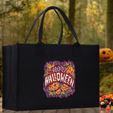 Halloween Trick or Treat Tote Bag Halloween Tote Bag for Kids Halloween Gift Halloween Candy Bag Halloween Doodles Cute Canvas Tote Bag - Aaria Tees Aaria Tees