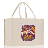 Halloween Trick or Treat Tote Bag Halloween Tote Bag for Kids Halloween Gift Halloween Candy Bag Halloween Doodles Cute Canvas Tote Bag - Aaria Tees Aaria Tees
